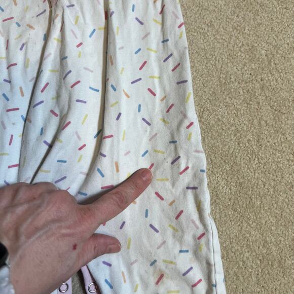 12-18M Monica and Andy Romper Bundle 4 Piece Roses, Sprinkles, Macaroons, Donuts - Picture 10 of 12